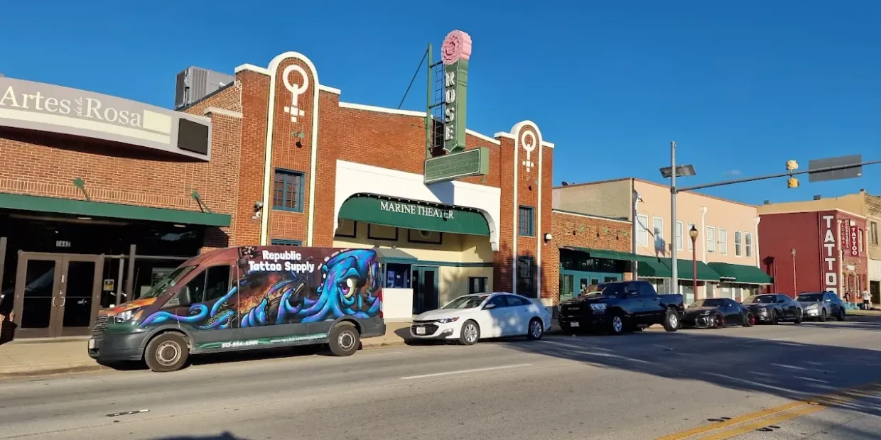 The Rose Marine Theater on North Main Street, home of Artes de la Rosa